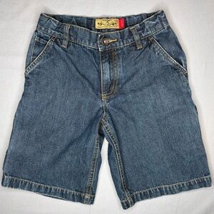 Old Navy Boys Denim Painter’s Shorts with Adjustable Waist Tabs | Size 7